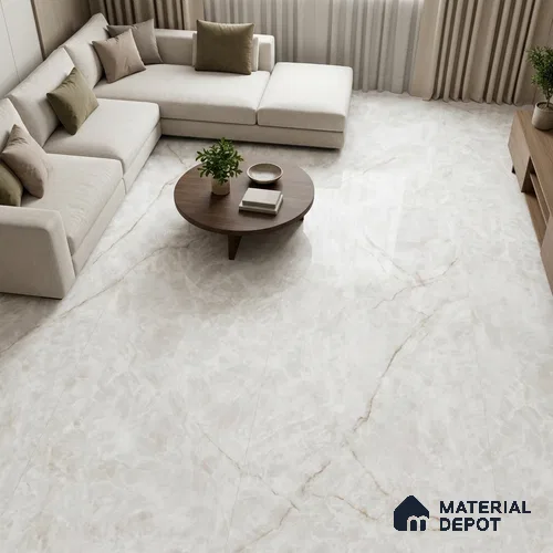 Marble Floor Tile TL 13296 C Endless Denver Ice 6 ft x 4 ft Glossy Finish Colorbody Vitrified Tile - 15 mm | Suitable For Living Room, Bedroom & Dining Area