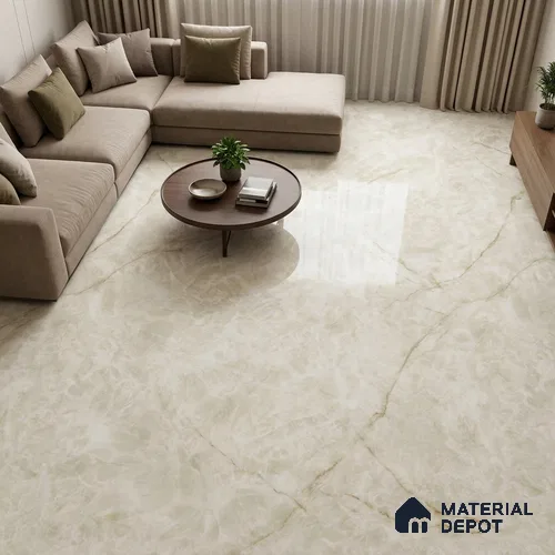 Marble Floor & Wall Tile TL 13297 Endless Denver Olive 6 ft x 4 ft Glossy Finish Vitrified Tile - 9 mm | Suitable For Living Room, Bedroom & Dining Area