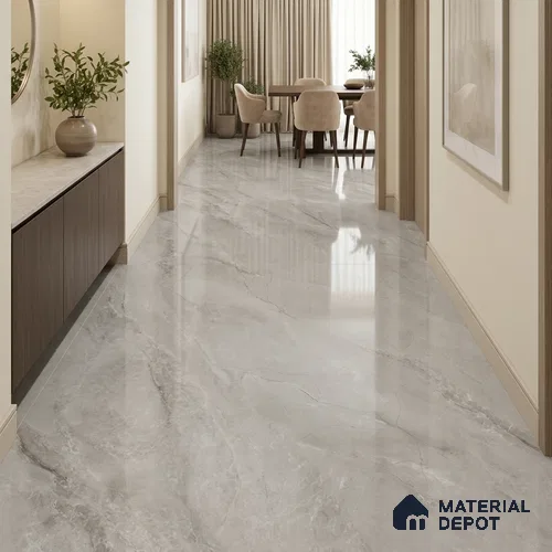 Marble Floor & Wall Tile TL 13298 Endless Forest Grey 6 ft x 4 ft Glossy Finish Vitrified Tile - 9 mm | Suitable For Living Room, Bedroom & Dining Area