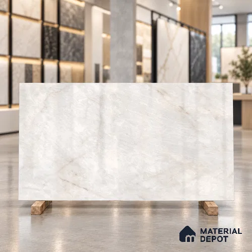 Marble Floor & Wall Tile TL 13300 Endless Optima Natural 6 ft x 4 ft Glossy Finish Vitrified Tile - 9 mm | Suitable For Living Room, Bedroom & Dining Area