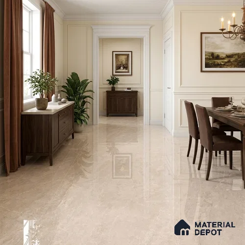 Marble Floor & Wall Tile TL 13301 B Endless Orion Beige 6 ft x 4 ft Pearl Finish Vitrified Tile - 9 mm | Suitable For Living Room, Bedroom & Dining Area
