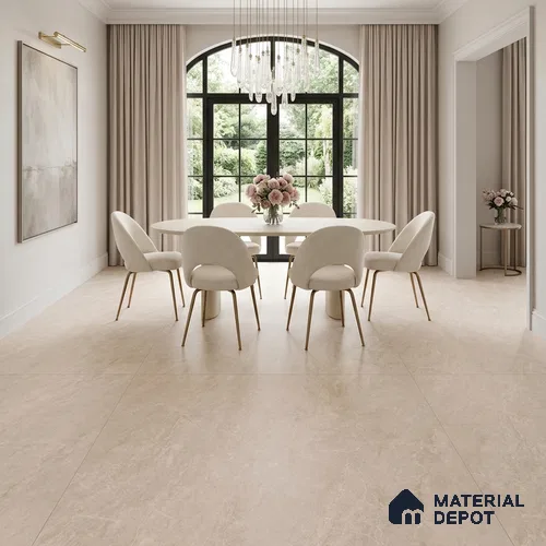 Marble Floor Tile TL 13301 D Endless Orion Beige 6 ft x 4 ft Matte Carving Finish Colorbody Vitrified Tile - 15 mm | Suitable For Living Room, Bedroom & Dining Area