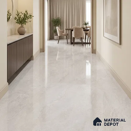 Marble Floor Tile TL 13304 B Grey Glam 6 ft x 4 ft Glossy Finish Colorbody Vitrified Tile - 15 mm | Suitable For Living Room, Bedroom & Dining Area