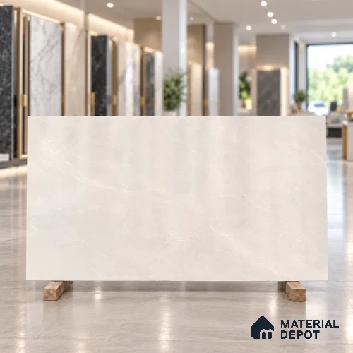 Marble Floor & Wall Tile TL 13305 F Kenzo Crema 6 ft x 4 ft Pearl Finish Vitrified Tile - 9 mm | Suitable For Living Room, Bedroom & Dining Area