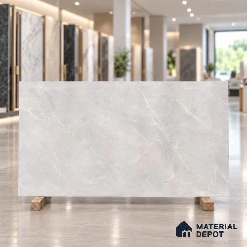 Marble Floor & Wall Tile TL 13307 C Magnum Grey 6 ft x 4 ft Pearl Finish Vitrified Tile - 9 mm | Suitable For Living Room, Bedroom & Dining Area