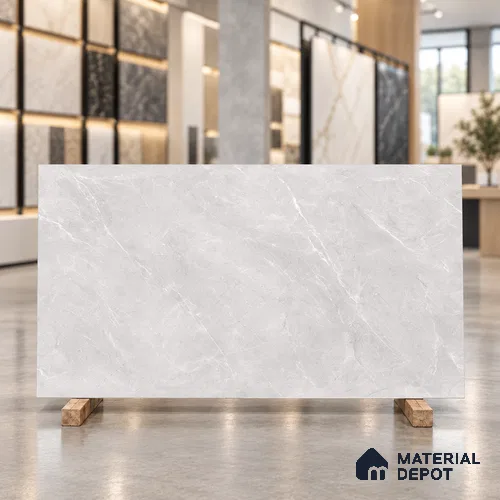 Marble Floor & Wall Tile TL 13307 D Magnum Grey 6 ft x 4 ft Satin Finish Vitrified Tile - 9 mm | Suitable For Living Room, Bedroom & Dining Area