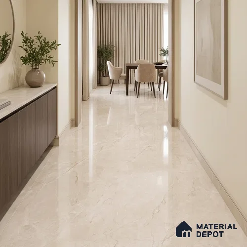 Marble Floor Tile TL 13308 F Marquina Light 6 ft x 4 ft Glossy Finish Colorbody Vitrified Tile - 15 mm | Suitable For Living Room, Bedroom & Dining Area