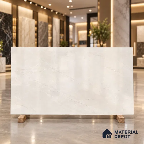 Marble Floor & Wall Tile TL 13308 G Marquina Light 6 ft x 4 ft Pearl Finish Vitrified Tile - 9 mm | Suitable For Living Room, Bedroom & Dining Area