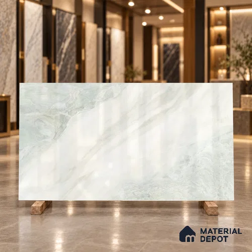 Marble Floor & Wall Tile TL 13312 Opal Onyx 6 ft x 4 ft Glossy Finish Vitrified Tile - 9 mm | Suitable For Living Room, Bedroom & Dining Area