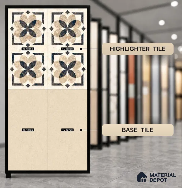 TL 13358 Lizard Crema Decor 4 ft x 2 ft Glossy Finish Vitrified Tile - 9 mm