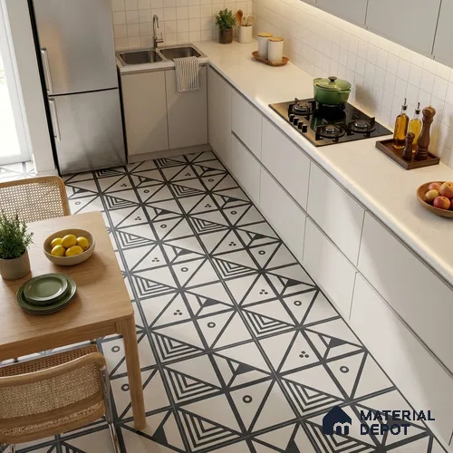 Moroccan Wall & Floor Tile TL 13400 B Grey Origami 2 ft x 2 ft Matte Finish Vitrified Tile - 9 mm | Suitable For Kitchen, Bathroom, Balcony