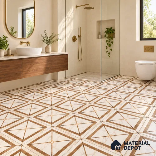 Moroccan Wall & Floor Tile TL 13402 Rustic Frame 2 ft x 2 ft Matte Finish Vitrified Tile - 9 mm | Suitable For Kitchen, Bathroom, Balcony