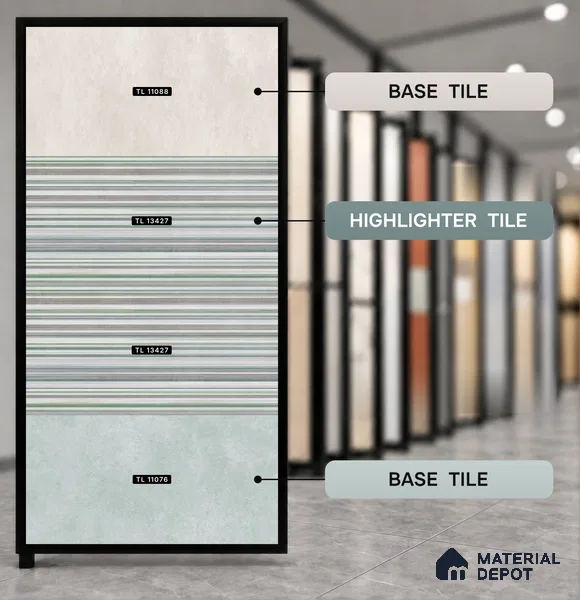 Moroccan Wall & Floor Tile TL 13427 Toscana Grey Decore 4 ft x 2 ft Matte Finish Vitrified Tile - 9 mm | 3 Random Design | Suitable For Kitchen, Bathroom, Balcony