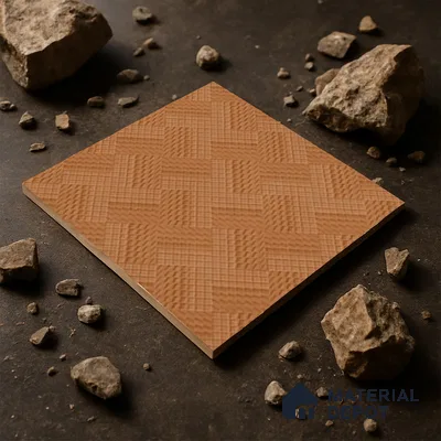 Parking Floor Tile TL 07581 Toffee Stone | 16 x 16 inch | Anti Slip Matte Finish Heavy Duty Vitrified Tile - 12 mm | Suitable For High Traffic Areas, Terrace, Balcony | Pattern Alignment May Vary | 2-3 mm Spacer is Mandatory