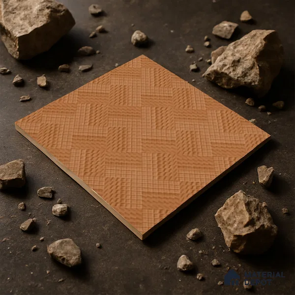 Parking Floor Tile TL 07581 Toffee Stone | 16 x 16 inch | Anti Slip Matte Finish Heavy Duty Vitrified Tile - 12 mm | Suitable For High Traffic Areas, Terrace, Balcony | Pattern Alignment May Vary | 2-3 mm Spacer is Mandatory