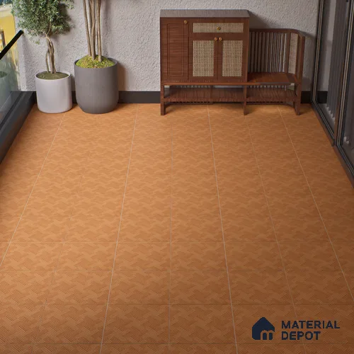 Parking Floor Tile TL 07581 Toffee Stone | 16 x 16 inch | Anti Slip Matte Finish Heavy Duty Vitrified Tile - 12 mm | Suitable For High Traffic Areas, Terrace, Balcony | Pattern Alignment May Vary | 2-3 mm Spacer is Mandatory