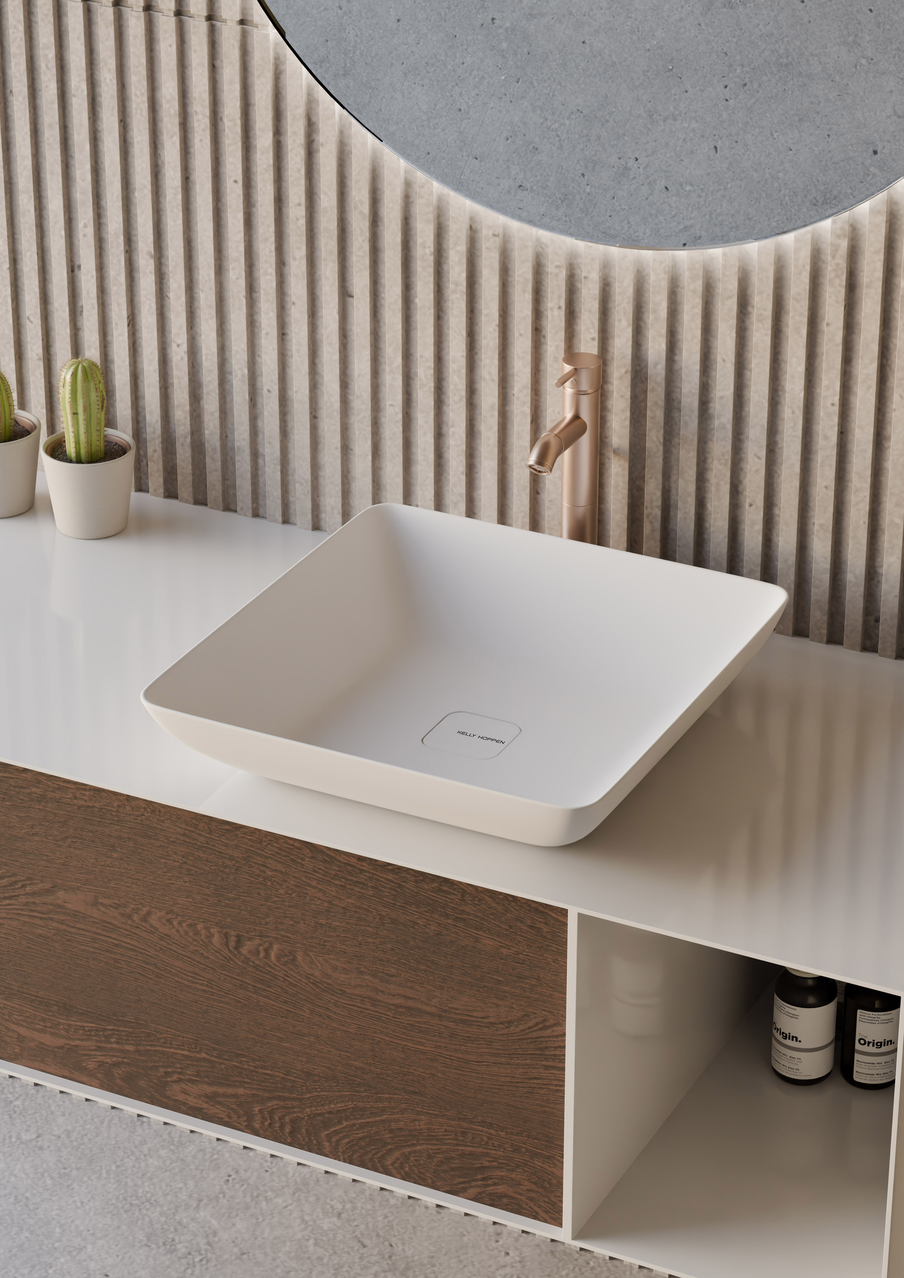 Torino Solid White Translucent Basin BS 00222 390 x 390 mm Artificial Stone Acrylic Body Stain Free Designer Basin - 110 mm | Suitable For Bathroom, Vanity & Utility Areas
