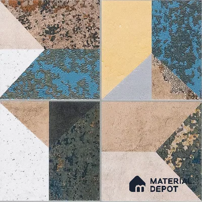 Abstract Floor Tile TL 04929 Marrakech Marino Gris 1 ft x 1 ft Ceramic Matte Finish - 9 mm | Random 2 | Suitable for Living Room, Bedroom, Bathroom, Courtyard, Balcony (Sample)