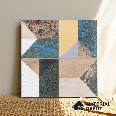 Abstract Floor Tile TL 04929 Marrakech Marino Gris 1 ft x 1 ft Ceramic Matte Finish - 9 mm | Random 2 | Suitable for Living Room, Bedroom, Bathroom, Courtyard, Balcony (Sample)