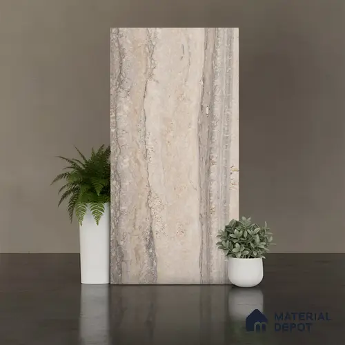 TL 04462 Travertino Romono 1200 x 600 mm Digital Punch Matte Finish Vitrified Tile - 9 mm