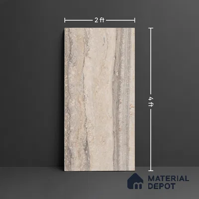 TL 04462 Travertino Romono 1200 x 600 mm Digital Punch Matte Finish Vitrified Tile - 9 mm (Sample)