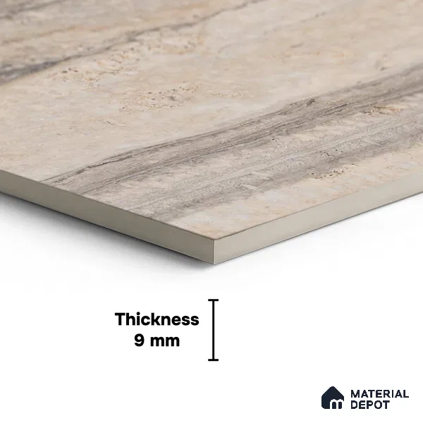 TL 04462 Travertino Romono 1200 x 600 mm Digital Punch Matte Finish Vitrified Tile - 9 mm (Sample)
