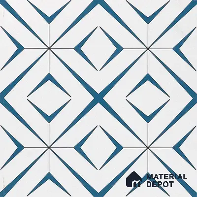 Moroccan Wall & Floor Tile TL 04935 Marrakech Starry Blue 1 ft x 1 ft Ceramic Matte Finish - 9 mm | Suitable for Living Room, Bedroom, Bathroom, Courtyard, Balcony | Please Expect a Slight Variation of Pattern