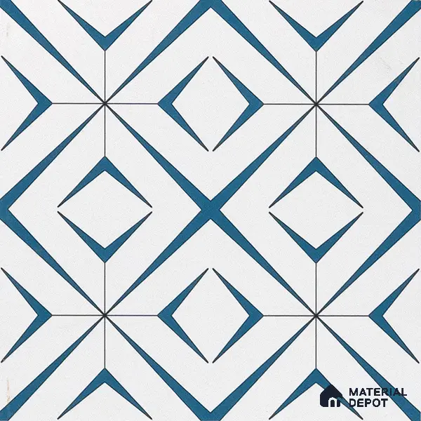 Moroccan Wall & Floor Tile TL 04935 Marrakech Starry Blue 1 ft x 1 ft Ceramic Matte Finish - 9 mm | Suitable for Living Room, Bedroom, Bathroom, Courtyard, Balcony | Please Expect a Slight Variation of Pattern