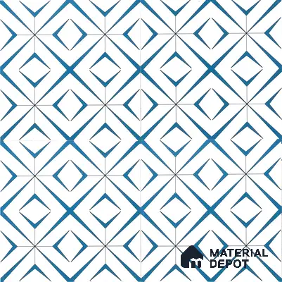 Moroccan Wall & Floor Tile TL 04935 Marrakech Starry Blue 1 ft x 1 ft Ceramic Matte Finish - 9 mm | Suitable for Living Room, Bedroom, Bathroom, Courtyard, Balcony | Please Expect a Slight Variation of Pattern
