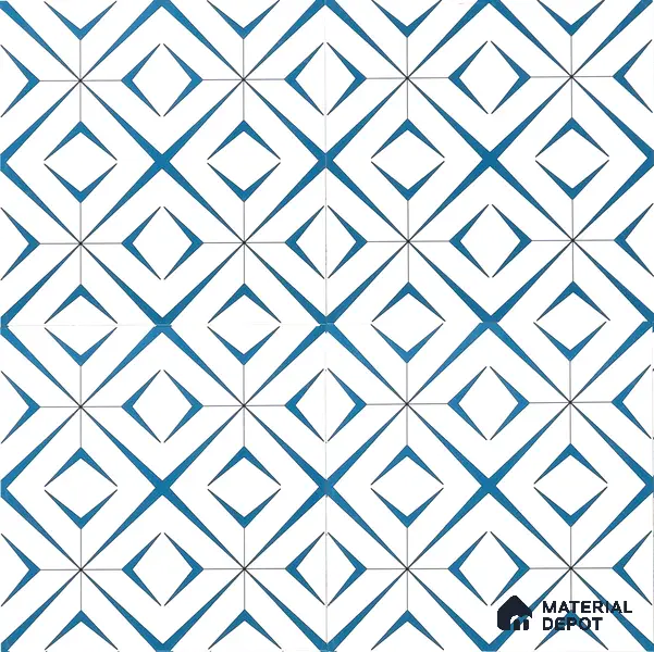 Moroccan Wall & Floor Tile TL 04935 Marrakech Starry Blue 1 ft x 1 ft Ceramic Matte Finish - 9 mm | Suitable for Living Room, Bedroom, Bathroom, Courtyard, Balcony | Please Expect a Slight Variation of Pattern