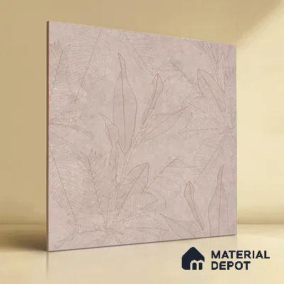 Fabric Look Floor & Wall Tile TL 06012 Forest Patina 2 ft x 2 ft Rustic Carving Matte Finish Vitrified Tile - 9 mm |  Suitable For Living Room, Bedroom, Bathroom, Kitchen & Dining (Sample)