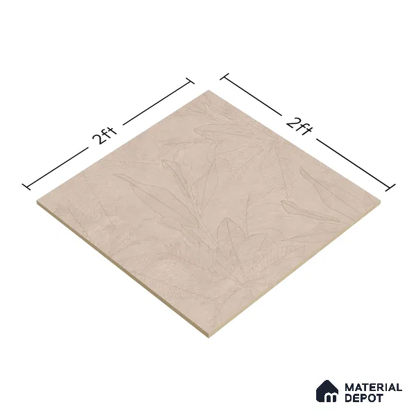 Fabric Look Floor & Wall Tile TL 06012 Forest Patina 2 ft x 2 ft Rustic Carving Matte Finish Vitrified Tile - 9 mm |  Suitable For Living Room, Bedroom, Bathroom, Kitchen & Dining (Sample)