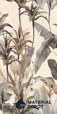 Tropical Wall Tile TL 06126 C Forest Crema Decor A 4 ft x 2 ft Vitrified Matte Finish - 9 mm | Suitable for Bathroom, Accent/Feature Wall, Basin Area