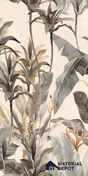 Tropical Wall Tile TL 06126 C Forest Crema Decor A 4 ft x 2 ft Vitrified Matte Finish - 9 mm | Suitable for Bathroom, Accent/Feature Wall, Basin Area