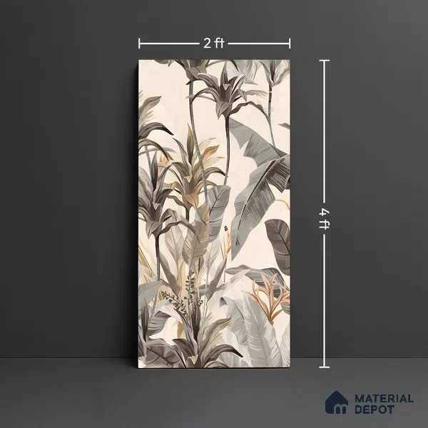 Tropical Wall Tile TL 06126 C Forest Crema Decor A 4 ft x 2 ft Vitrified Matte Finish - 9 mm | Suitable for Bathroom, Accent/Feature Wall, Basin Area