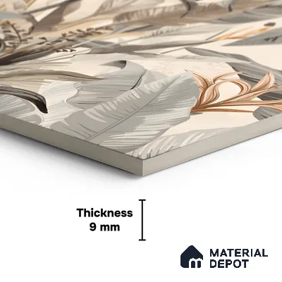 Tropical Wall Tile TL 06126 C Forest Crema Decor A 4 ft x 2 ft Vitrified Matte Finish - 9 mm | Suitable for Bathroom, Accent/Feature Wall, Basin Area