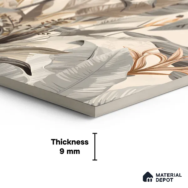 Tropical Wall Tile TL 06126 C Forest Crema Decor A 4 ft x 2 ft Vitrified Matte Finish - 9 mm | Suitable for Bathroom, Accent/Feature Wall, Basin Area