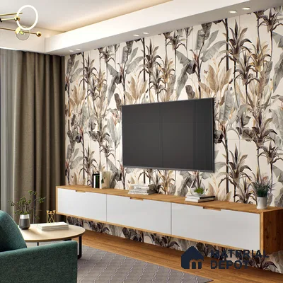 Tropical Wall Tile TL 06126 Forest Crema Decor B 4 ft x 2 ft Vitrified Matte Finish - 9 mm | Suitable For Living Room, Bedroom, Bathroom, Dining (Sample)