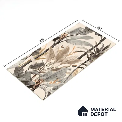 Tropical Wall Tile TL 06126 Forest Crema Decor B 4 ft x 2 ft Vitrified Matte Finish - 9 mm | Suitable For Living Room, Bedroom, Bathroom, Dining (Sample)