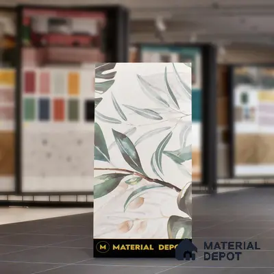 Tropical Wall Tile TL 06127 Monstera Blanco Decor Pattern 2 4 ft x 2 ft Vitrified Matte Finish - 9 mm | (1 Box Contain Single Design ) | Suitable For Living Room, Bedroom, Bathroom, Dining