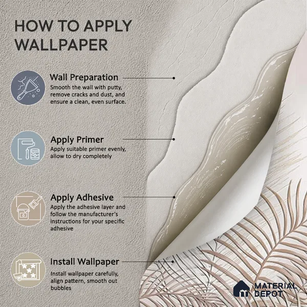 Tropical Leaves in Subtle Background Wallpaper Design Indrani Series Handmade Tropical Design (Customised Size Wallpaper )