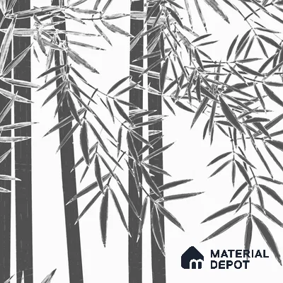 Tropical Monochrome, Room Wallpaper Sukoon Series Canvas Tropical Design (Customised Size Wallpaper)