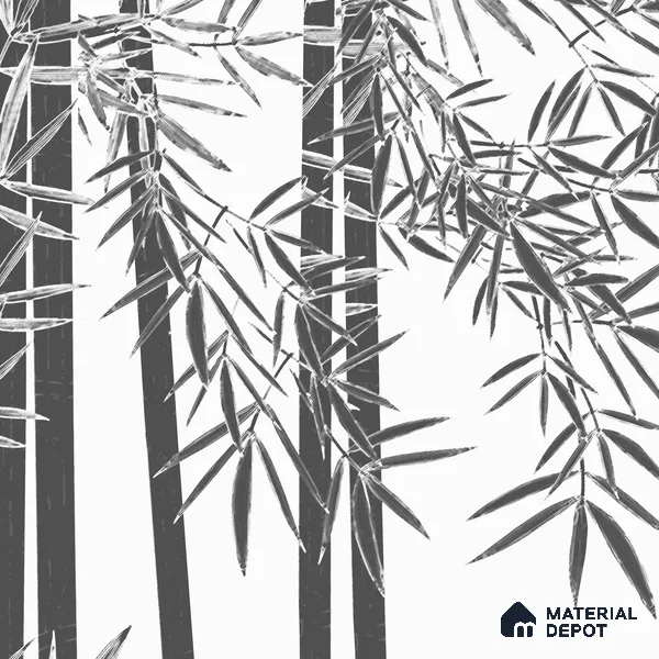 Tropical Monochrome, Room Wallpaper Sukoon Series Canvas Tropical Design (Customised Size Wallpaper)