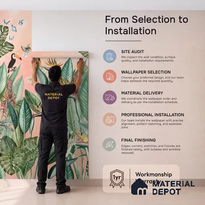 700411 - Tropical Theme-Birds of Paradise, Customised for Homes Indrani Series Soft Feel Tropical Design (Customised Size Wallpaper )