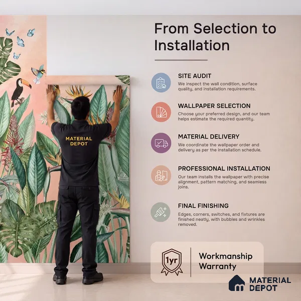 700411 - Tropical Theme-Birds of Paradise, Customised for Homes Indrani Series Soft Feel Tropical Design (Customised Size Wallpaper )
