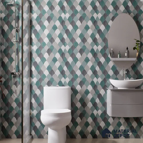 Moroccan Look Floor & Wall Tile TL 06146 Argo 2 ft x 2 ft Sinker Finish Vitrified Tile - 9 mm | Suitable For Kitchen, Accent/Feature Wall, Bathroom | Please Expect a Slight Variation of Pattern