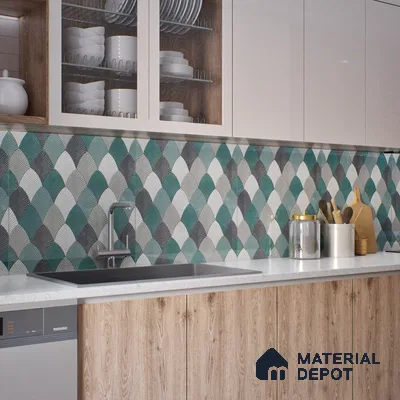 Moroccan Look Floor & Wall Tile TL 06146 Argo 2 ft x 2 ft Glitter Glossy Finish Vitrified Tile - 9 mm  | Suitable For Living Room, Dining, Bathroom & Kitchen | Please Expect a Slight Variation of Pattern (Sample)