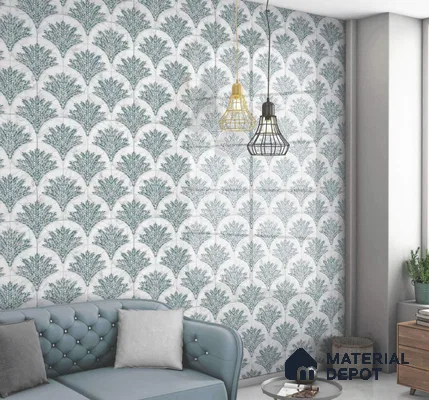 Moroccan Look Floor & Wall Tile TL 06147 Felis 2 ft x 2 ft Glitter Glossy Finish Vitrified Tile - 9 mm  | Suitable For Living Room, Dining, Bathroom & Kitchen | Please Expect a Slight Variation of Pattern (Sample)