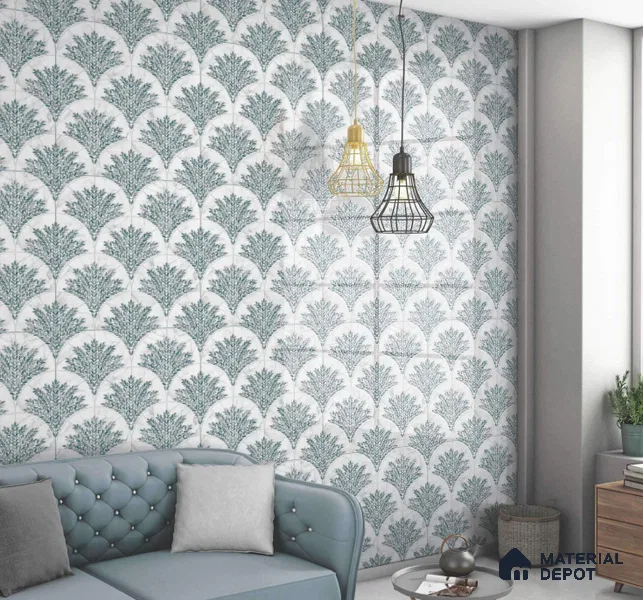 Moroccan Look Floor & Wall Tile TL 06147 Felis 2 ft x 2 ft Glitter Glossy Finish Vitrified Tile - 9 mm  | Suitable For Living Room, Dining, Bathroom & Kitchen | Please Expect a Slight Variation of Pattern (Sample)