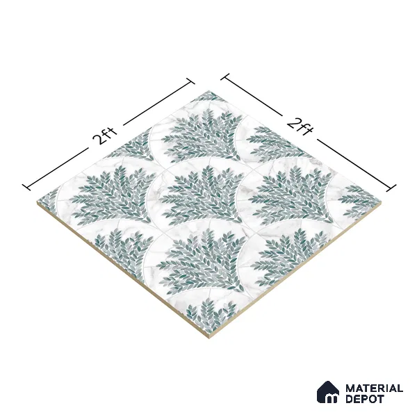 Moroccan Look Floor & Wall Tile TL 06147 Felis 2 ft x 2 ft Glitter Glossy Finish Vitrified Tile - 9 mm  | Suitable For Living Room, Dining, Bathroom & Kitchen | Please Expect a Slight Variation of Pattern (Sample)